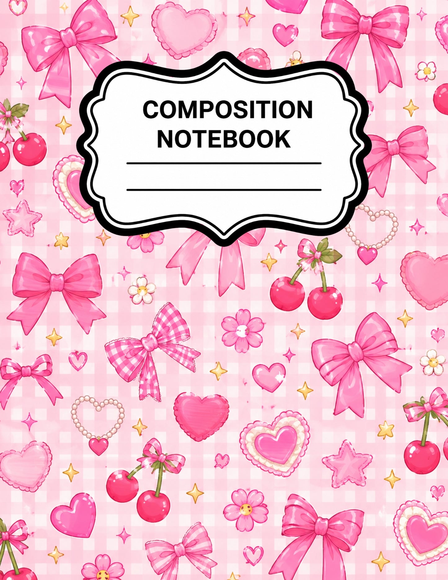 Gingham Preppy Notebook Cover