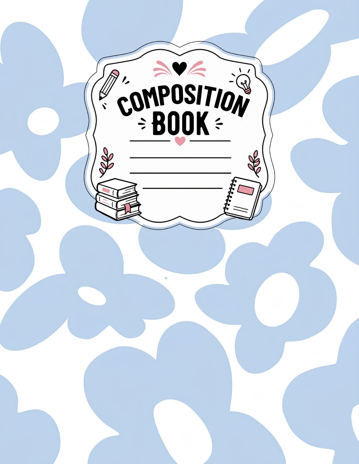 Blue Floral Notebook Cover