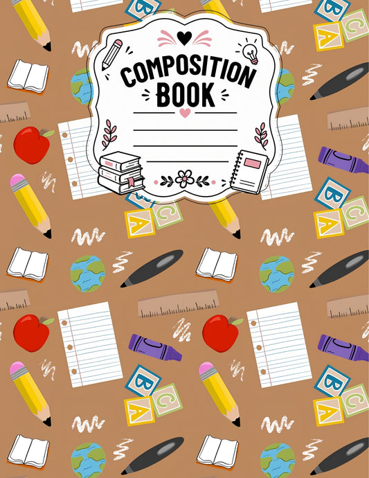 School Supplies Notebook Cover