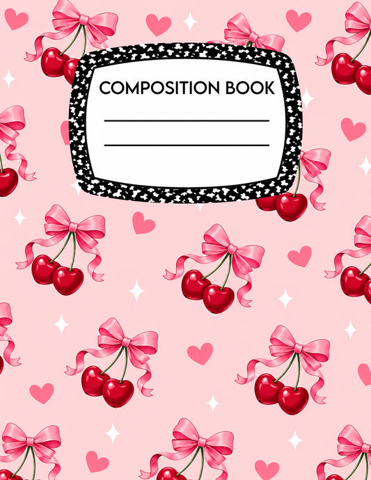 Cherry Bows Notebook Cover