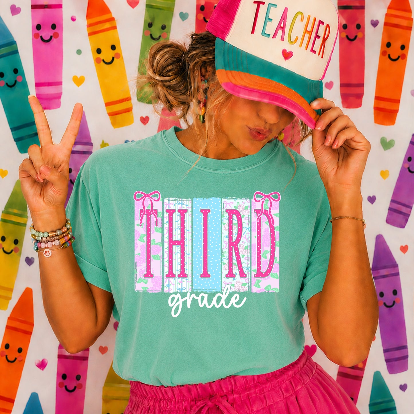 Pink Girly Bow Grade Level - Pre-k