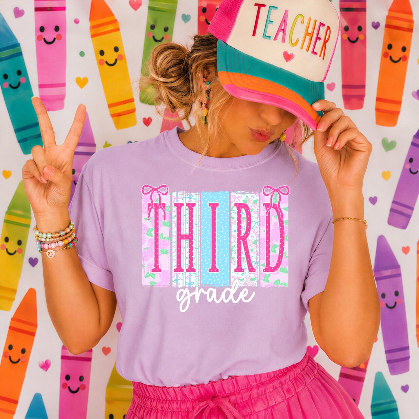 Pink Girly Bow Grade Level - Pre-k