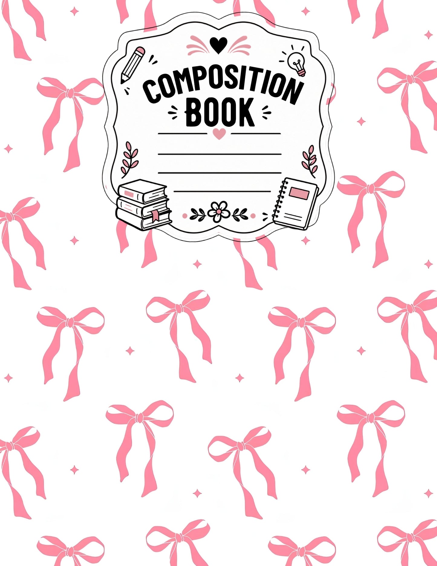 Pink Bows Notebook Cover