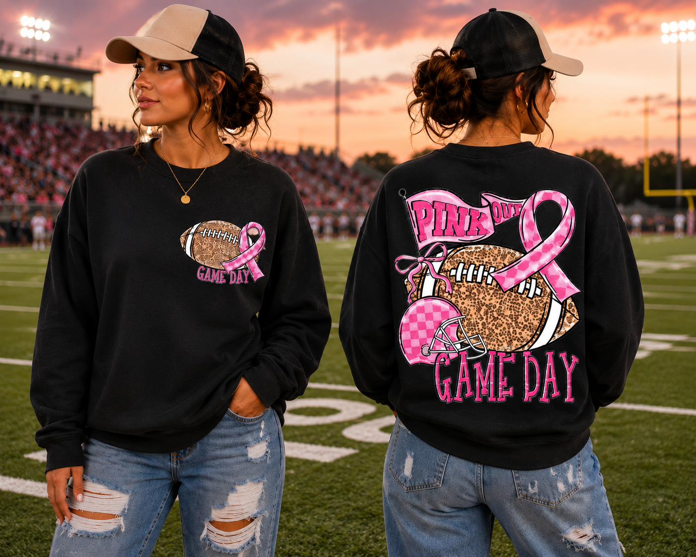 Pink Out Game Day Flag