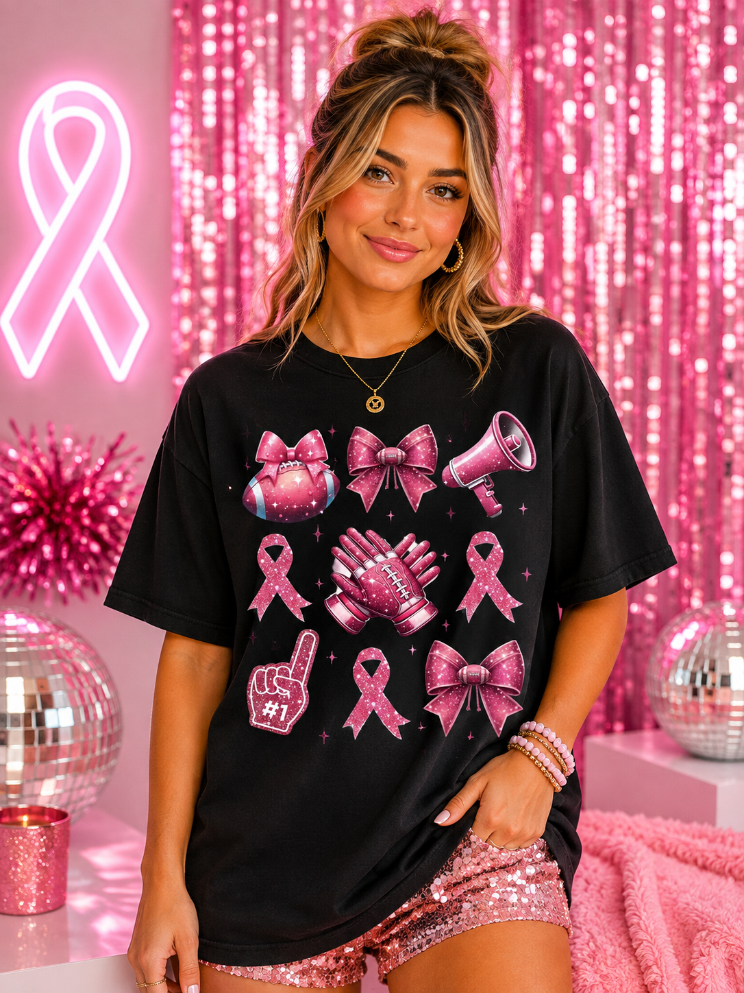 Pink Out Icon Collage