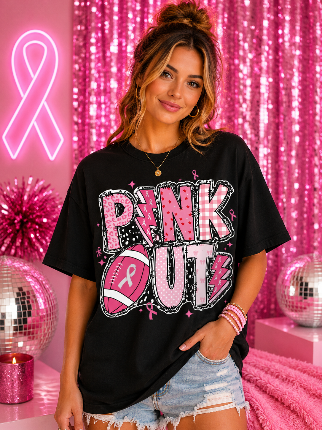 Pink Out Checkered