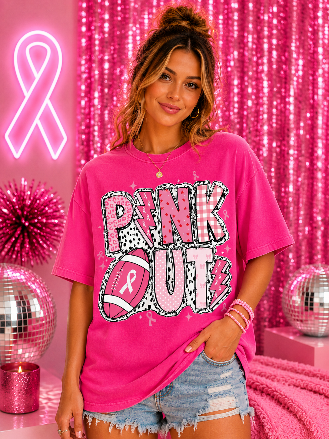 Pink Out Checkered