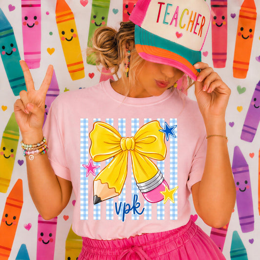 Pencil Bow Border Background Grade Level
