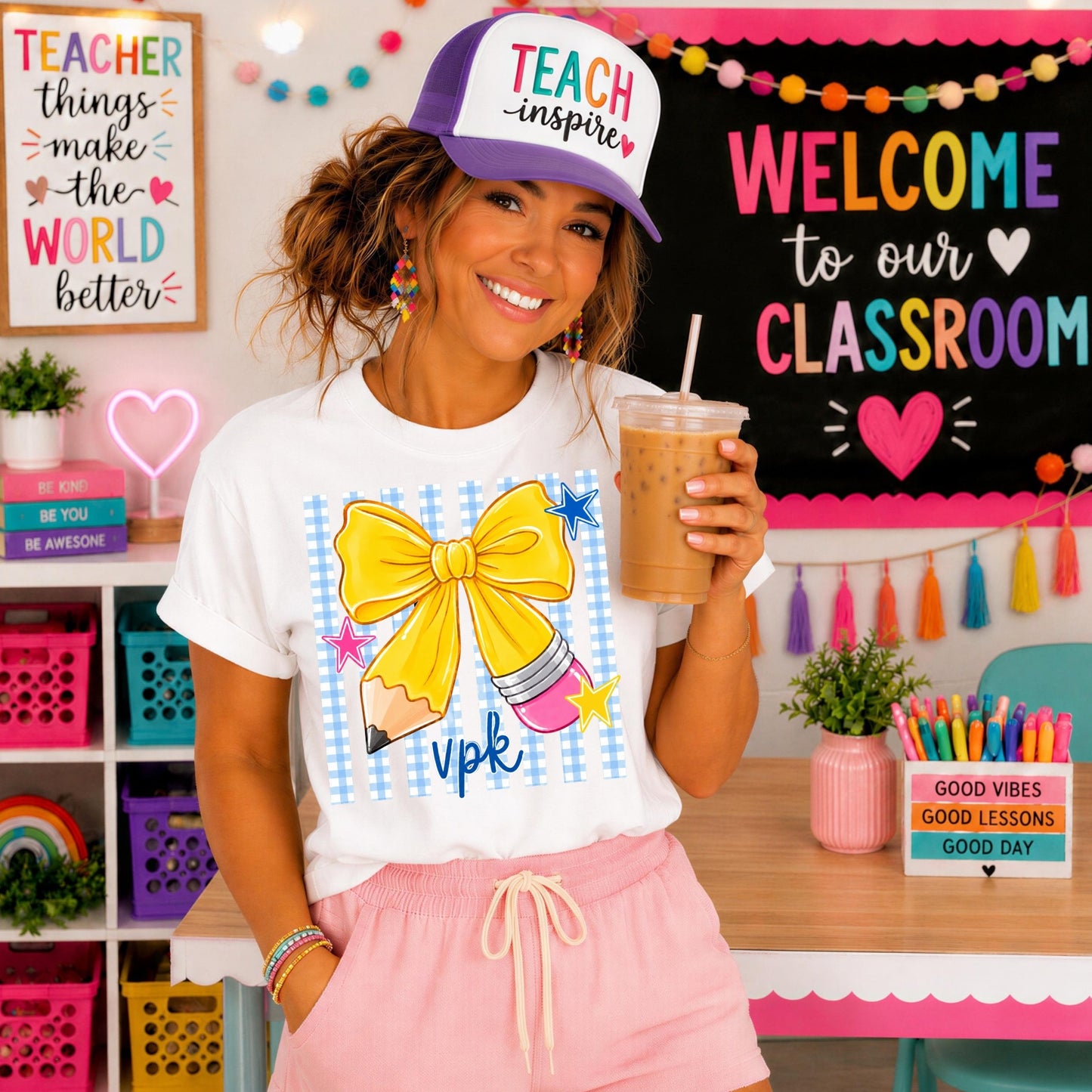 Pencil Bow Border Background Grade Level