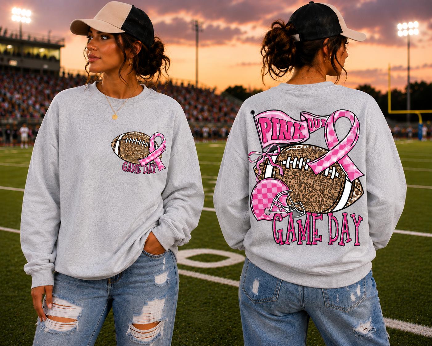 Pink Out Game Day Flag