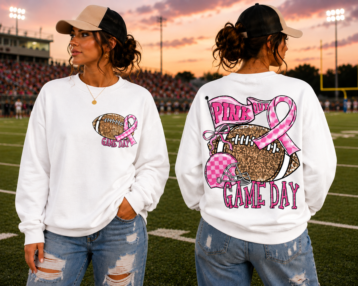 Pink Out Game Day Flag